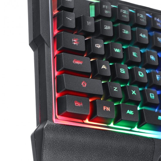 Mini One-Handed Wired 35 Key Gaming Keyboard RGB Led Backlit USB Game Control for PUBG