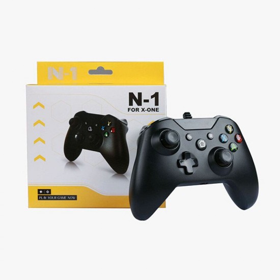 N-1 USB Wired Plug and Play Gamepad Game Controller with Vibration Feedback 3.5mm Audio Jack for Xbox One PC Games