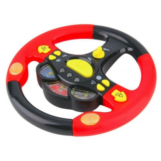 Simulation Steering Wheel with Light Copilots Pretend Play Driver Without Base Gamepad