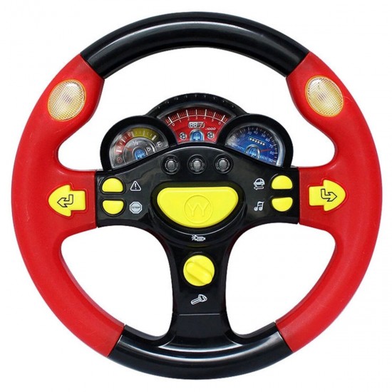 Simulation Steering Wheel with Light Copilots Pretend Play Driver Without Base Gamepad