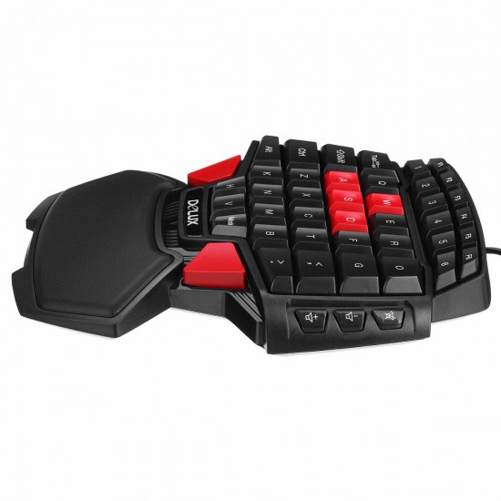 Single Hand Gaming Keyboard USB Wired Keypad 3200 dpi Mouse for PS4 PC Game One-handed Ergonomic Keyboard for Xbox PC Laptop