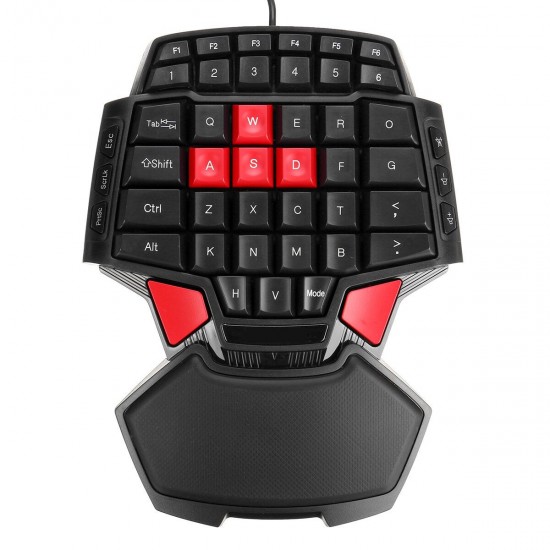 Single Hand Gaming Keyboard USB Wired Keypad 3200 dpi Mouse for PS4 PC Game One-handed Ergonomic Keyboard for Xbox PC Laptop