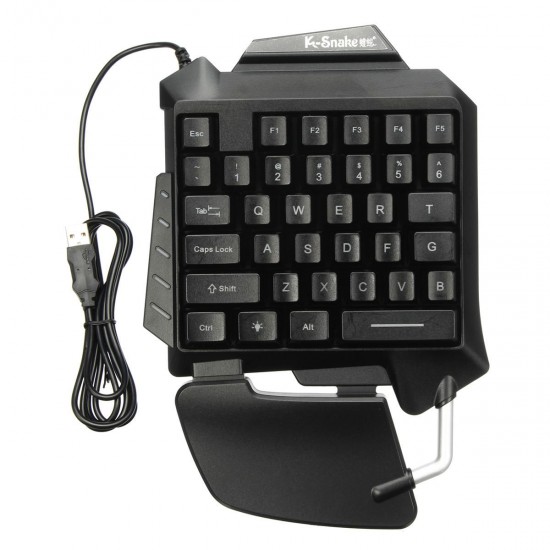 Single Hand Gaming Metal Keyboard Backlit Game Keypad for PUBG Mobile Games