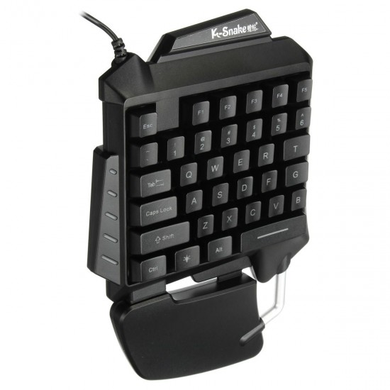 Single Hand Gaming Metal Keyboard Backlit Game Keypad for PUBG Mobile Games