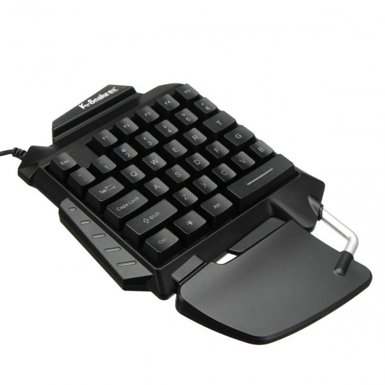 Single Hand Gaming Metal Keyboard Backlit Game Keypad for PUBG Mobile Games