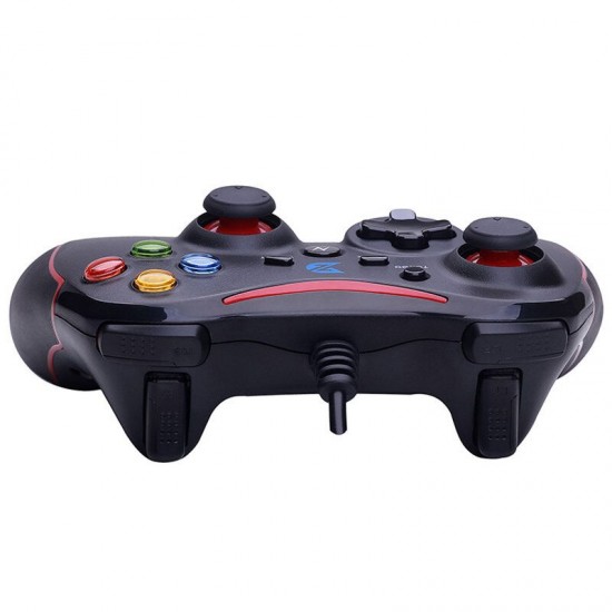 ZD-N108 Dual Vibration Feedback USB Wired Gaming Controller Gamepad with JD-SWITCH Function for PC PS3 Android