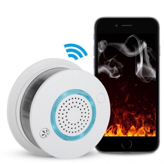 Smart Wireless WIFI+APP Fire Smoke & Temperature Sensor Wireless Smoke Temperature Detector Home Security Smoke Alarm System Smart Wireless WIFI+APP Fire Smoke & Temperature Sensor Wireless Smoke Temperature Detector Home Security Smoke Alarm System