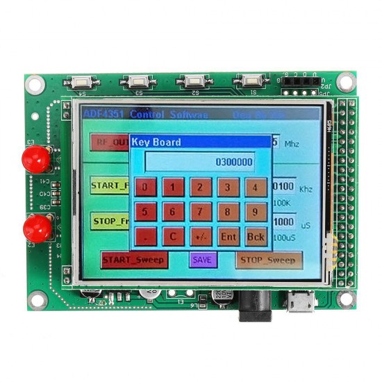 ADF4351 RF Sweep Signal Source Generator Board 35M-4.4G STM32 with TFT Touch LCD ADF4351 RF Sweep Signal Source Generator Board 35M-4.4G STM32 with TFT Touch LCD