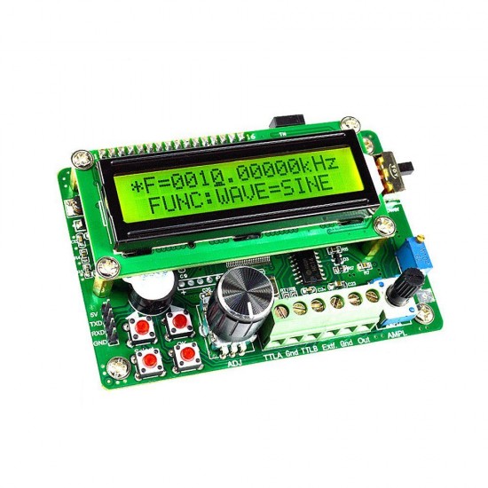 FY2010S 10MHz LCD Digital Display DDS Function Signal Generator Source Module Sine/Triangle/Wave TTL Output C with Plug