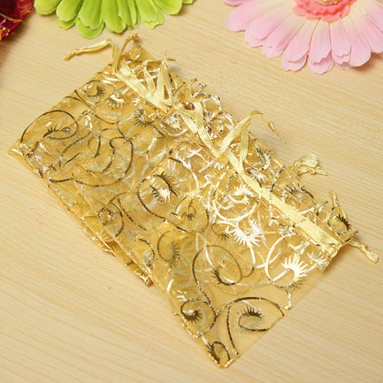 100PCS Organza Gift Pouch Jewelry Gift Candy Bag Packing Drawable Wedding Party Gift Bags