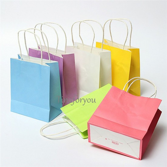 Colorful Kraft Paper Gift Bag Wedding Party Handle Paper Gift Bags