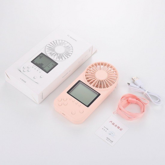 26 Games Video Console Third Gear Mini USB Fan Retro Handheld Game Player Summer Portable Fan