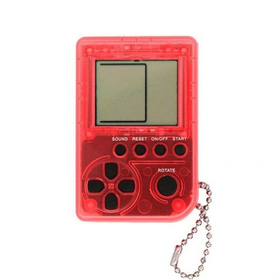 Pocket Mini Handheld Game Console Built-in 26 Classic Games Tetris Tank Battle Racing Car with Keychain
