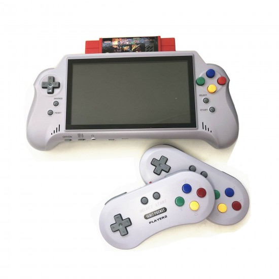 5 Plus 7 inch 16 Bit 4K HD Hangheld Game Console SFC Game Player with Wireless Game Controller Game Card Support TV Output 5 Plus 7 inch 16 Bit 4K HD Hangheld Game Console SFC Game Player with Wireless Game Controller Game Card Support TV Output