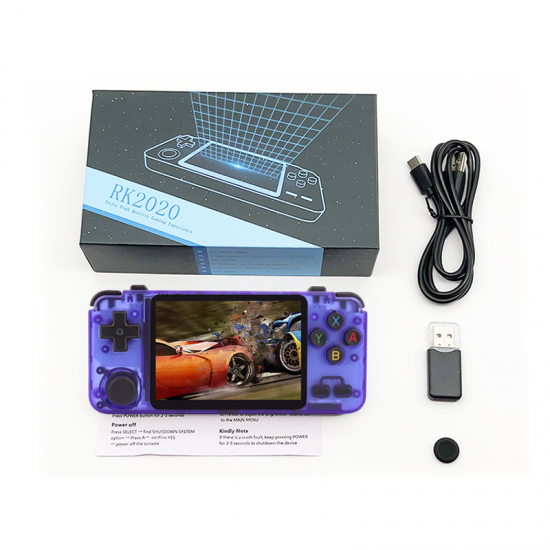 RK2020 32GB/64GB/128GB 2000+ Games Retro Handheld 3D Video Games Console 3.5inch IPS HD Screen Support PS1 N64 MAME GBA GBC MD NES SNES Game Player Blue