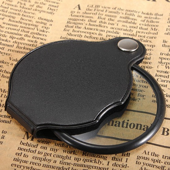 5X Pocket Folding Magnifier with Magnifying Glass Pouch