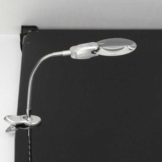 6X Desk Table Clamp Mount LED Lighted Magnifier Lamp Metal Hose Magnifying Glass 6X Desk Table Clamp Mount LED Lighted Magnifier Lamp Metal Hose Magnifying Glass