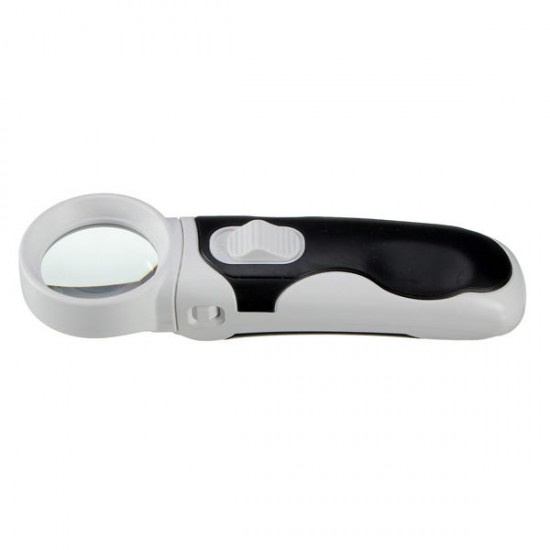 Handheld Study Reading Pocket Magnifying Glass 2 LEDs Magnifier Double Lens Bistratal Lens