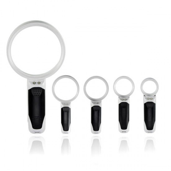 Handheld Study Reading Pocket Magnifying Glass 2 LEDs Magnifier Double Lens Bistratal Lens Handheld Study Reading Pocket Magnifying Glass 2 LEDs Magnifier Double Lens Bistratal Lens