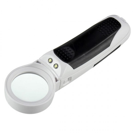 Handheld Study Reading Pocket Magnifying Glass 2 LEDs Magnifier Double Lens Bistratal Lens Handheld Study Reading Pocket Magnifying Glass 2 LEDs Magnifier Double Lens Bistratal Lens