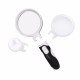 Interchangeable Handheld LED Light Magnifying Glass Magnifier High Power for Reading Sewing Jewelry Travel with 3 Different Lens Interchangeable Handheld LED Light Magnifying Glass Magnifier High Power for Reading Sewing Jewelry Travel with 3 Different Lens
