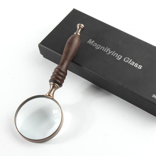 Landnics 10X Handheld Magnifying Glass Lens Magnifier Optical Eye Reading 210mm