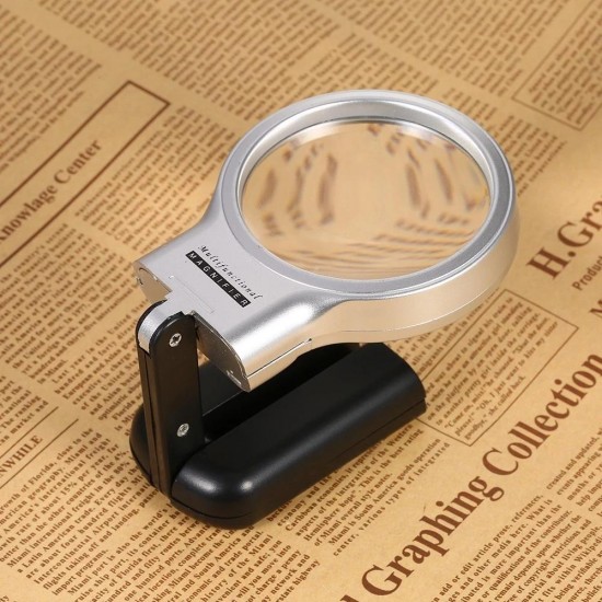 TH7006 Multifunctional Desktop Handheld Magnifier Adjustable Angle Reading Loupe Watch Repair Magnifying Glass LED Desk Lamp