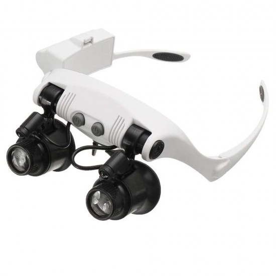 10X 15X 20X 25X LED Magnifier Double Eye Glasses Loupe Lens Jeweler Watch Repair Measurement with 8 Lens LED lamp 10X 15X 20X 25X LED Magnifier Double Eye Glasses Loupe Lens Jeweler Watch Repair Measurement with 8 Lens LED lamp
