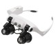 10X 15X 20X 25X LED Magnifier Double Eye Glasses Loupe Lens Jeweler Watch Repair Measurement with 8 Lens LED lamp