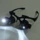 10X 15X 20X 25X LED Magnifier Loupe Glasses Double Eye Jeweler Watch Repair Changable Lens