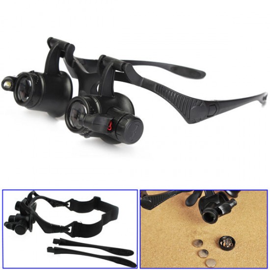 10X 15X 20X 25X LED Magnifier Loupe Glasses Double Eye Jeweler Watch Repair Changable Lens 10X 15X 20X 25X LED Magnifier Loupe Glasses Double Eye Jeweler Watch Repair Changable Lens