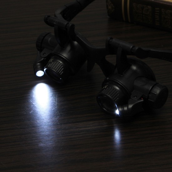 10X 15X 20X 25X Spectacles Glasses LED Lamp Magnifier Loupe Jewellery Maintain with 8pcs Replacement 10X 15X 20X 25X Spectacles Glasses LED Lamp Magnifier Loupe Jewellery Maintain with 8pcs Replacement