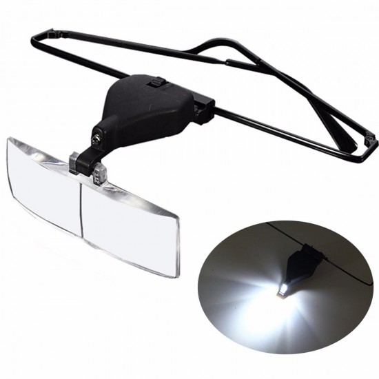 1.5X 2.5X 3.5X Supporting Glasses LED Lamp Magnifier with Screwdriver