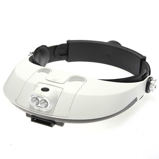 2 LED Headbrand Magnifier Magnifying 5 Lens: 1.0X 1.5X 2.0X 2.5X 3.5X