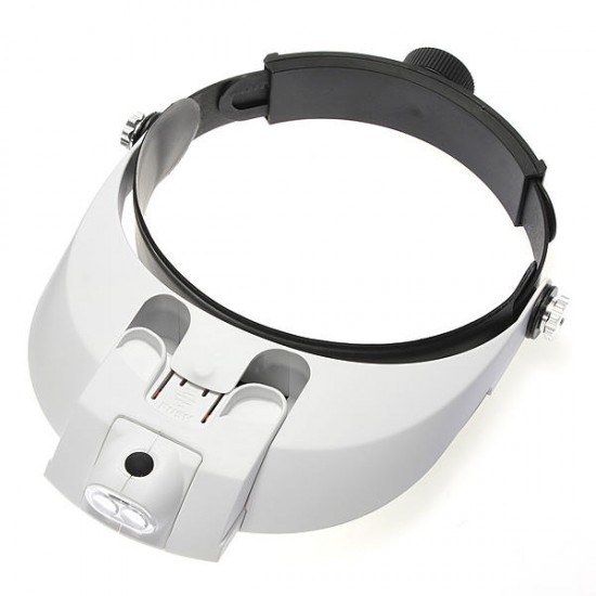 2 LED Headbrand Magnifier Magnifying 5 Lens: 1.0X 1.5X 2.0X 2.5X 3.5X