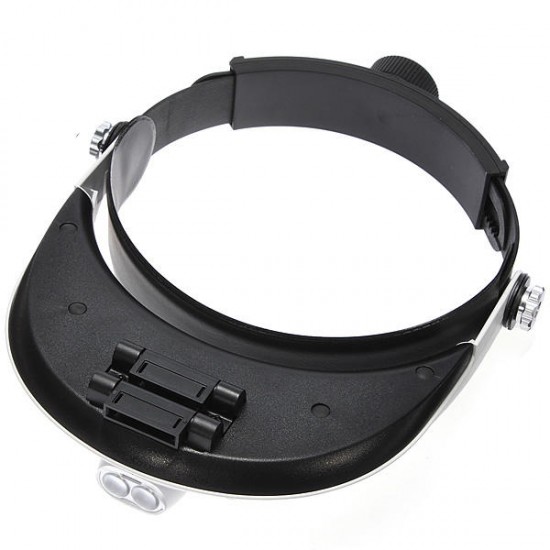 2 LED Headbrand Magnifier Magnifying 5 Lens: 1.0X 1.5X 2.0X 2.5X 3.5X