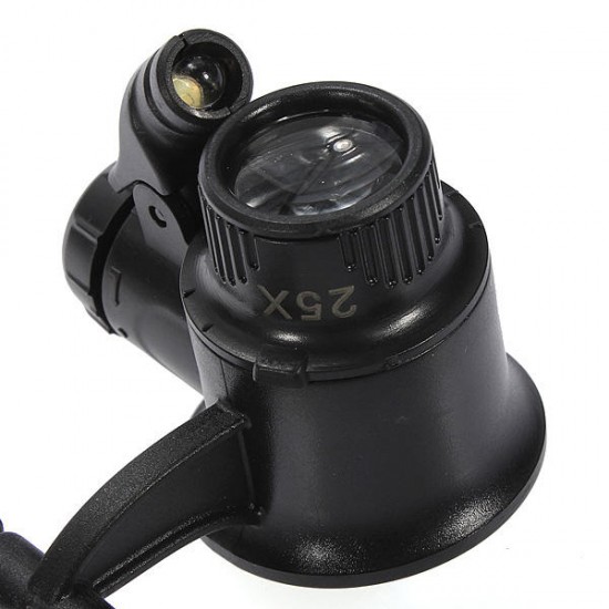 8 Lens 10x 15x 20x 25x Headbrand 2LED Magnifier Magnifying Loupe 9892G