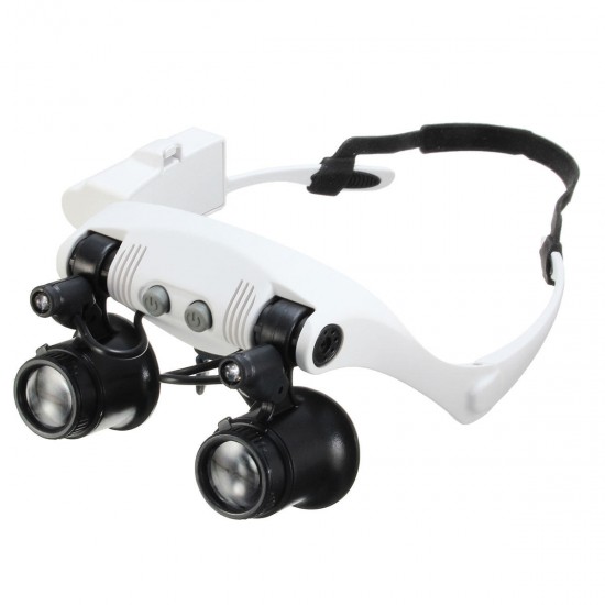 Portable Head Wearing Magnifying Glass 10X 15X 20X 25X LED Double Eye Repair Magnifier Loupe Portable Head Wearing Magnifying Glass 10X 15X 20X 25X LED Double Eye Repair Magnifier Loupe