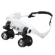 Portable Head Wearing Magnifying Glass 10X 15X 20X 25X LED Double Eye Repair Magnifier Loupe