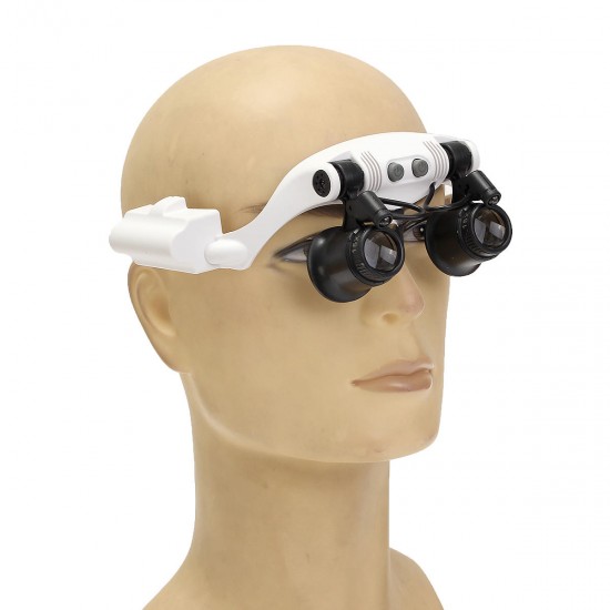 Portable Head Wearing Magnifying Glass 10X 15X 20X 25X LED Double Eye Repair Magnifier Loupe Portable Head Wearing Magnifying Glass 10X 15X 20X 25X LED Double Eye Repair Magnifier Loupe