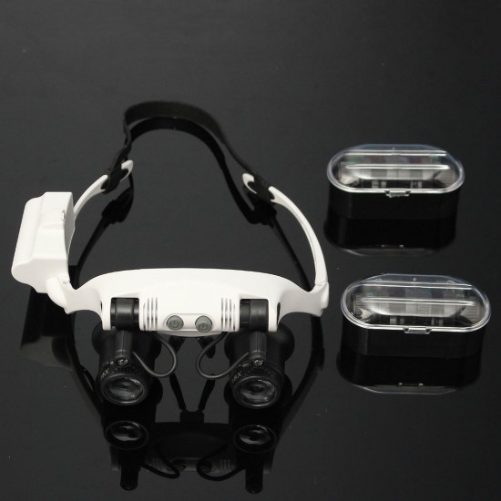 Portable Head Wearing Magnifying Glass 10X 15X 20X 25X LED Double Eye Repair Magnifier Loupe Portable Head Wearing Magnifying Glass 10X 15X 20X 25X LED Double Eye Repair Magnifier Loupe