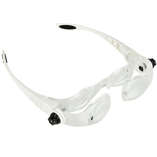 Headband 4.0X Bracket TV Glasses Magnifier Loupe Goggles Magnifying Glass with Phone Holder Glasses Case