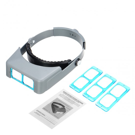 Headband Magnifier Eyewear Optivisor Free Magnifying Lens With 4 Glass Lens Set Headband Magnifier Eyewear Optivisor Free Magnifying Lens With 4 Glass Lens Set