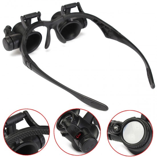 LED Light Magnifier Loupe Glasses 10X 20X 25X 15X Binocular Lens Magnify Repair LED Light Magnifier Loupe Glasses 10X 20X 25X 15X Binocular Lens Magnify Repair
