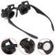 LED Light Magnifier Loupe Glasses 10X 20X 25X 15X Binocular Lens Magnify Repair