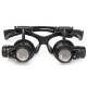 LED Light Magnifier Loupe Glasses 10X 20X 25X 15X Binocular Lens Magnify Repair