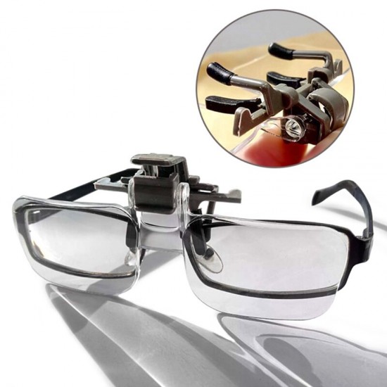 MG19156 Glasses Style Magnifier 2X PMMA Acrylic Magnifying Glass with Clip Loupe for Needlework Crafts Reading MG19156 Glasses Style Magnifier 2X PMMA Acrylic Magnifying Glass with Clip Loupe for Needlework Crafts Reading