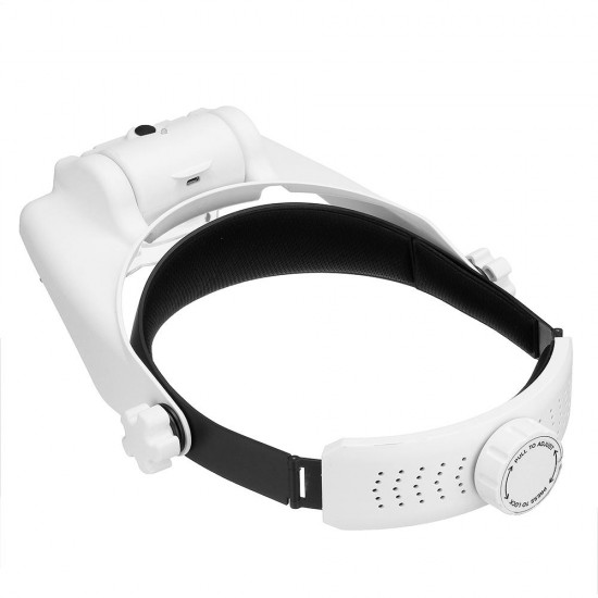 MG81000-SC 3LED Lights Headband Magnifier 3 Lenses 6 Multiples with USB Charging Function