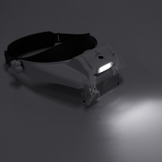 MG81000-SC 3LED Lights Headband Magnifier 3 Lenses 6 Multiples with USB Charging Function