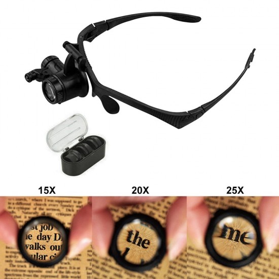 Magnifying Glass Magnifier Single Eye Multifunctional Headband LED Light Jeweler Repair with Lens Magnifying Glass Magnifier Single Eye Multifunctional Headband LED Light Jeweler Repair with Lens